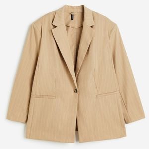 H&M Beige/white Oversize Blazer Sz 3x
